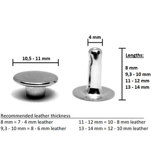 Storleks guide för 11 mm nitar - Saddlers Design